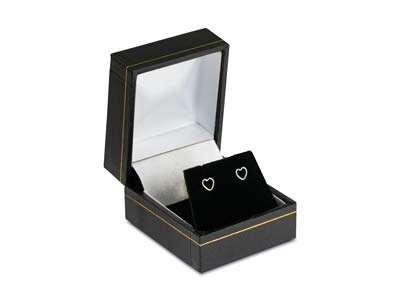 Sterling Silver Valentines Day    Jewellery Heart Outline Stud       Earrings, With Display Box