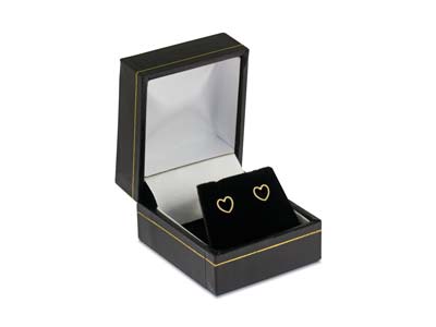 9ct Yellow Gold Valentines Day    Heart Outline Stud Earrings Gift   Set