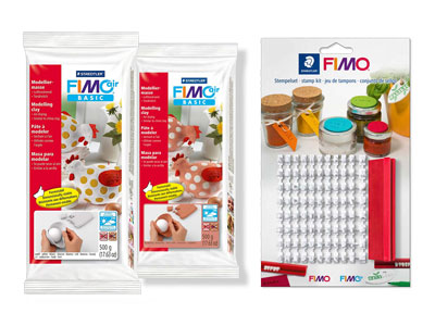 Fimo Air 2x 500g Blocks And Fimo   Number And Letter 88 Stamp Set - Standard Image - 1