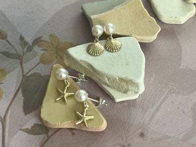 Cooksongold Gold Filled Sea Charm  Earrings Jewellery Project - Standard Image - 5