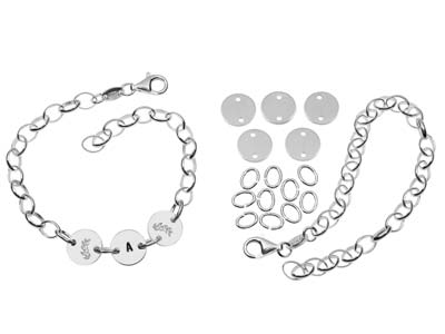 Cooksongold Sterling Silver        Personalised Disc Bracelet         Jewellery Project - Standard Image - 1