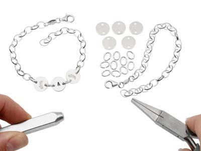 Cooksongold Sterling Silver        Personalised Disc Bracelet         Jewellery Project - Standard Image - 2