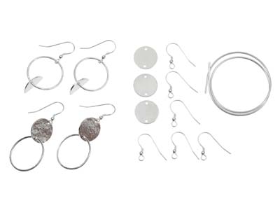 Cooksongold Sterling Silver Circle And Hoop Earrings Jewellery Making Kit - Standard Image - 1