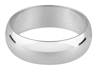Platinum D Shape Wedding Ring      2.0mm, Size K, 2.6g Medium Weight, Hallmarked, Wall Thickness 1.19mm