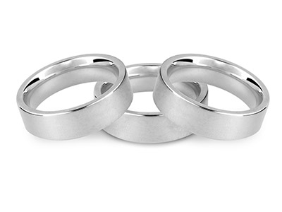 Platinum Easy Fit Wedding Ring      5.0mm, Size S, 12.7g Medium Weight, Hallmarked, Wall Thickness 1.97mm - Standard Image - 2