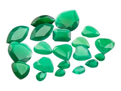 Green Agate, Mixed Shapes,         Pack of 20