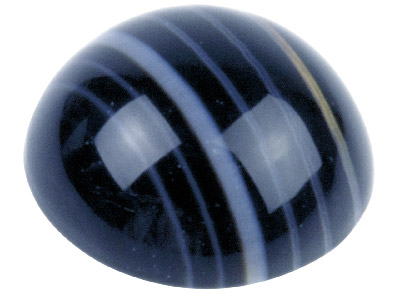 Onyx, Black And White Banded Round Cabochon, 6mm - Standard Image - 1