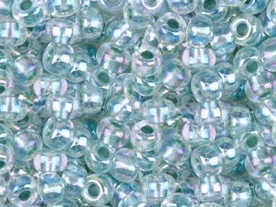 Miyuki 8/0 Round Seed Beads Seed   Beads Seafoam Lined Crystal Ab 22g Tube, Miyuki Code 263 - Standard Image - 1