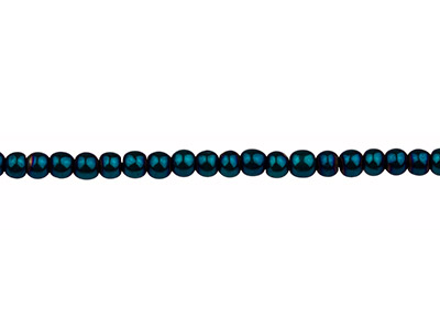Electroplated Hematite Semi        Precious Round Beads, Blue, 4mm,   15