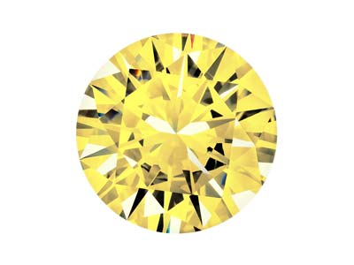 Preciosa Cubic Zirconia, The Alpha Round Brilliant, 2mm, Gold - Standard Image - 1