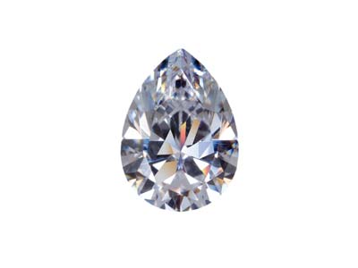 Preciosa Cubic Zirconia, Pear      Diamond, 7 X 5mm, White - Standard Image - 1