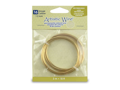 Beadalon Artistic Wire 16 Gauge    Tarnish Resistant Brass 1.3mm X    3.1m - Standard Image - 1