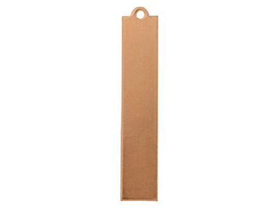 Copper Blanks Long Rectangle Tag   Pack of 6 40mm X 8mm - Standard Image - 2
