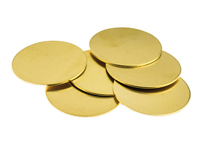 Brass Discs Round Pack of 6, 31.7mm - Standard Image - 1