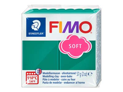 Fimo Soft Emerald 57g Polymer Clay Block Fimo Colour Reference 56 - Standard Image - 1
