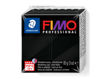 Fimo Professional Black 85g Polymer Clay Block Fimo Colour Reference 9 - Standard Image - 1