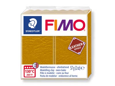 Fimo Leather Effect Ochre 57g      Polymer Clay Block Fimo Colour     Reference 179 - Standard Image - 1