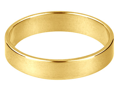 9ct Yellow Gold Flat Wedding Ring  2.0mm, Size I, 1.6g Medium Weight, Hallmarked, Wall Thickness 1.26mm, 100 Recycled Gold