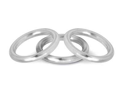 Silver Halo Wedding Ring 3.0mm,    Size O, 4.7g Heavy Weight,         Hallmarked, Wall Thickness 2.98mm, 100% Recycled Silver - Standard Image - 2