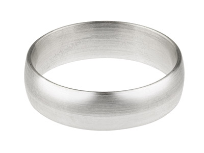 Platinum Blended Court Wedding Ring 6.0mm, Size Q, 1.3mm Wall,          Hallmarked, Wall Thickness 1.30mm
