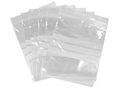 Plastic Bags With Write On Strips  200x275mm Resealable Pack of 100 - Standard Image - 1