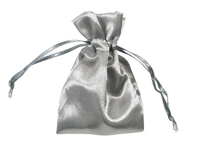 Satin Pouches Silver 7.6cm X 10cm  Pack of 6 - Standard Image - 1
