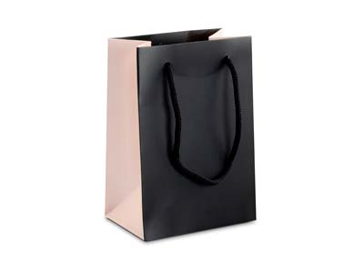 Black And Pink Gift Bag Small      Pack of 10 - Standard Image - 1