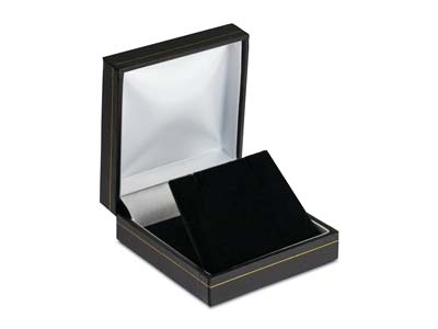 Black Leatherette Drop Earring Box - Standard Image - 1