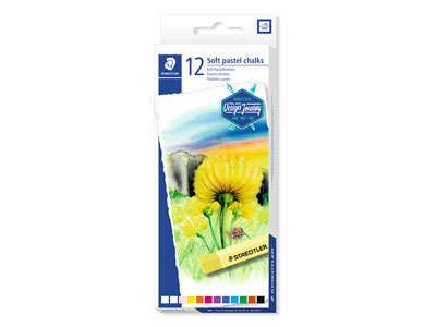 Staedtler Soft Pastel Chalks, Set  Of 12 In Assorted Colours - Standard Image - 1