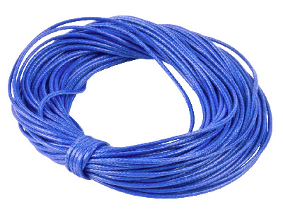 Waxed Beading Cord Blue 1mm Round X 10 Metres