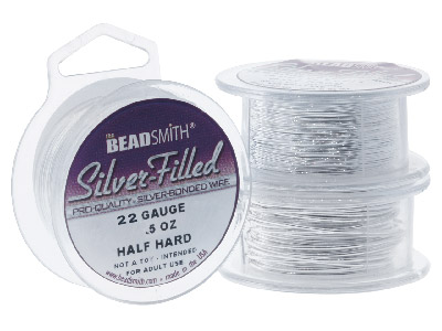 Beadsmith Silver Filled Wire 22    Gauge 15.6 Ft Half Hard Round 6   Fine Silver On Brass