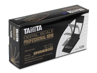 Tanita 1230 Professional Digital   Mini Scale 20g X 0.002g / 100ct X  0.01ct - Standard Image - 10