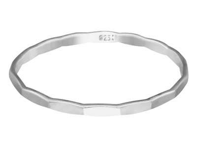 Sterling Silver Hammered Ring 1.5mm Size L1/2 - Standard Image - 1