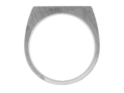 Sterling Silver Initial Rectangular Ring 14x9mm Hallmarked Head Depth   1.2mm Size O, 100% Recycled Silver - Standard Image - 2