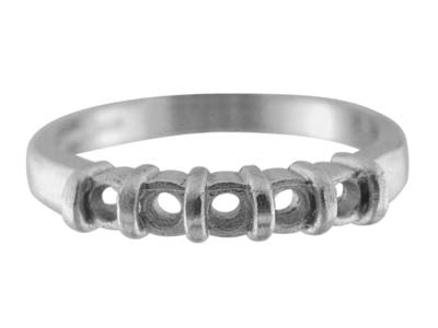Sterling Silver 1/2 Eternity Ring   5x3mm Hallmarked Round Size O, 100% Recycled Gold - Standard Image - 1