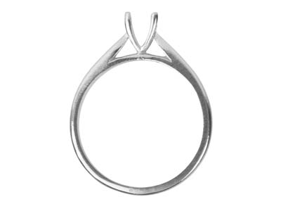 Argentium Round V Shape Claw Ring  5.0mm 50pt Size M - Standard Image - 1
