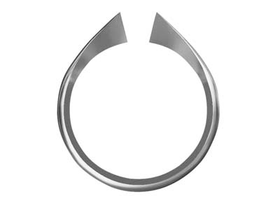 Argentium Heavy Knife Edge D Shape Ring Shank Size M - Standard Image - 1