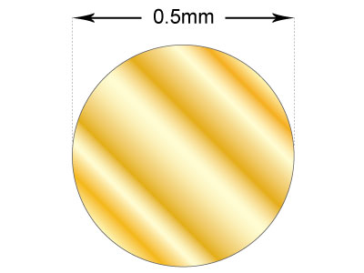 Gold Filled Round Wire 0.5mm Half  Hard - Standard Image - 2
