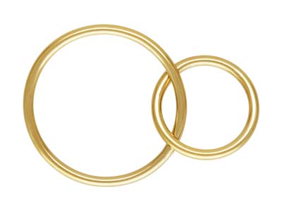 Gold Filled Interlocking Rings 15mm And 10mm