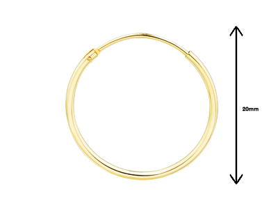 Gold Filled Creole Sleeper Hoops   20mm Pack of 2 - Standard Image - 2