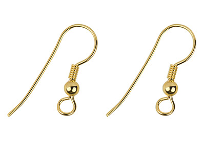 Gold Filled Ear Wire With Coil And Bead Pack of 2