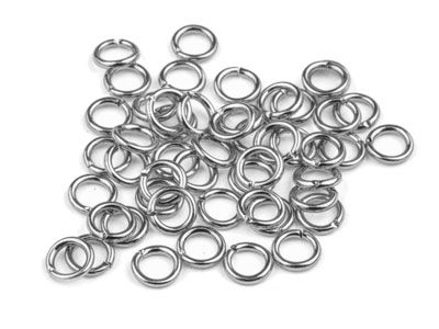 Silver Plated Jump Ring Round 5mm  Pack of 100 Gauge 0.95mm - Standard Image - 1
