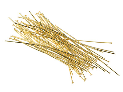 Gold Plated Head Pins 75mm         Pack of 50 - Standard Image - 1