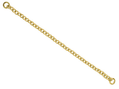 9ct Yellow Gold 1.0mm Trace Safety Chain For Bracelet 6.8cm/2.7