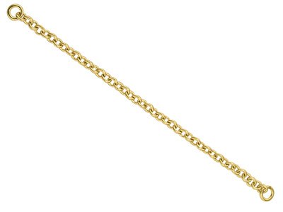 9ct Yellow Gold 2.0mm Heavy Trace  Safety Chain For Bracelet 5.2cm2