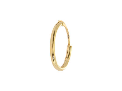9ct Yellow Gold Creole Sleeper     Superlight 10mm Hoops, Pack of 2,  100% Recycled Gold - Standard Image - 5