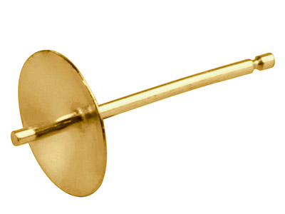 9ct Yellow Gold Cup Peg Post 4mm,  301 - Standard Image - 1