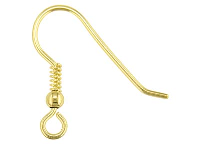 9ct Yellow Gold Hook Wire With Bead Light Weight - Standard Image - 1