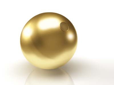 9ct Yellow Gold Plain Round 2 Hole Bead 3mm Light Weight - Standard Image - 2