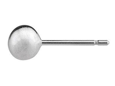 9ct White Gold Ball Stud 5mm, 100 Recycled Gold